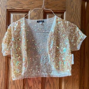 Shawl / small covering Gold sequins